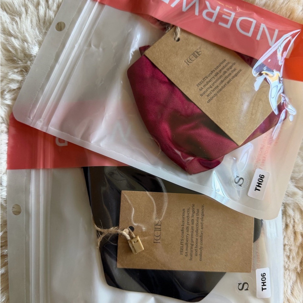 Red and Black 100% silk underwear